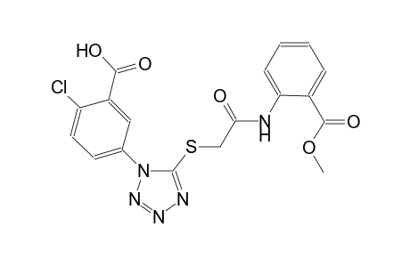 2-chloro-5-[5-({2-[2-(methoxycarbonyl)anilino]-2-oxoethyl}sulfanyl)-1H-tetraazol-1-yl]benzoic acid