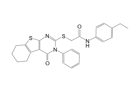 N-(4-ethylphenyl)-2-[(4-oxo-3-phenyl-3,4,5,6,7,8-hexahydro[1]benzothieno[2,3-d]pyrimidin-2-yl)sulfanyl]acetamide