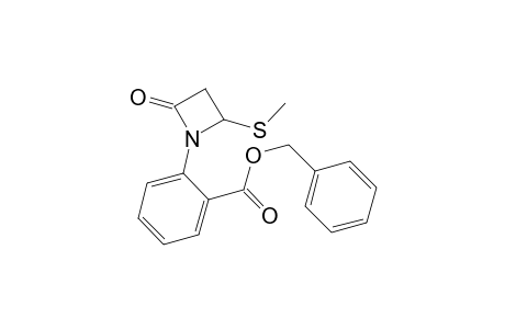 Benzoic acid, 2-[2-(methylthio)-4-oxo-1-azetidinyl]-, phenylmethyl ester, (.+-.)-