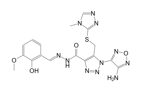 1-(4-amino-1,2,5-oxadiazol-3-yl)-N'-[(E)-(2-hydroxy-3-methoxyphenyl)methylidene]-5-{[(4-methyl-4H-1,2,4-triazol-3-yl)sulfanyl]methyl}-1H-1,2,3-triazole-4-carbohydrazide