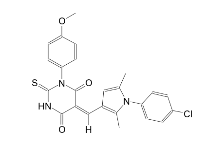 (5Z)-5-{[1-(4-chlorophenyl)-2,5-dimethyl-1H-pyrrol-3-yl]methylene}-1-(4-methoxyphenyl)-2-thioxodihydro-4,6(1H,5H)-pyrimidinedione