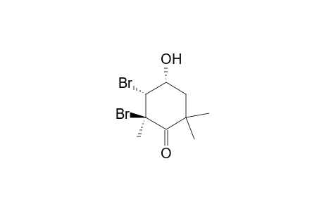 Cyclohexanone, 2,3-dibromo-4-hydroxy-2,6,6-trimethyl-, [2R-(2.alpha.,3.alpha.,4.beta.)]-
