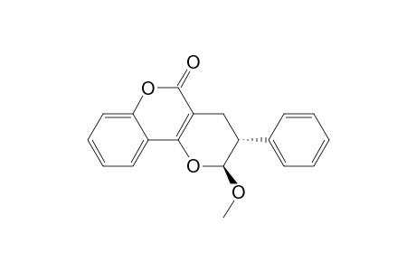 2H,5H-Pyrano[3,2-c][1]benzopyran-5-one, 3,4-dihydro-2-methoxy-3-phenyl-, trans-