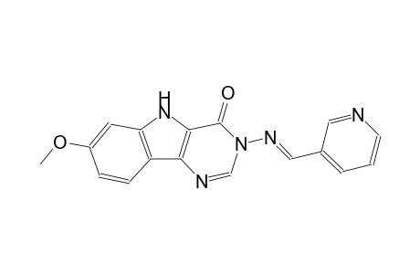 7-methoxy-3-{[(E)-3-pyridinylmethylidene]amino}-3,5-dihydro-4H-pyrimido[5,4-b]indol-4-one