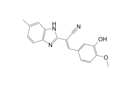 (E)-3-(3-hydroxy-4-methoxy-phenyl)-2-(6-methyl-1H-benzimidazol-2-yl)acrylonitrile