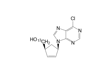 (1'R,4'S)-1'-(6-Chloro-9H-purin-9-yl)-4'-hydroxy[13C]methylcyclopent-2'-ene