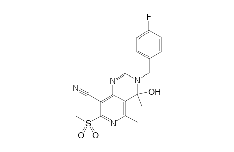 3-p-fluorobenzyl-4,5-dimethyl-4-hydroxy-7-methylsulfonyl-8-cyano-3,4-dihydropyrido[4,3-d]pyrimidine