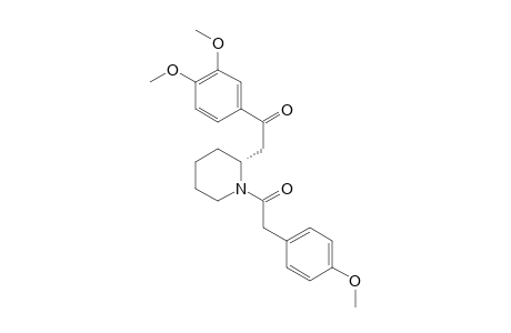 (2R)-2-[(3,4-Dimethoxybenzoyl)methyl]-N-[(4-methoxyphenyl)acetyl]piperidine