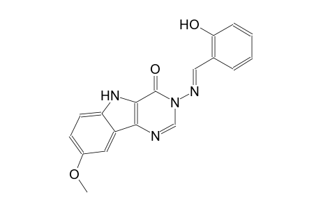 3-{[(E)-(2-hydroxyphenyl)methylidene]amino}-8-methoxy-3,5-dihydro-4H-pyrimido[5,4-b]indol-4-one