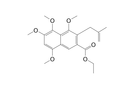 Ethyl 4,5,6,8-tetramethoxy-3-(2-methylprop-2-enyl)-2-naphthoate