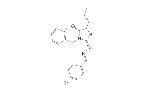 4-bromobenzaldehyde [(2E)-3-(2-methylbenzyl)-4-oxo-5-propyl-1,3-thiazolidin-2-ylidene]hydrazone
