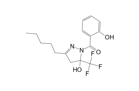 1H-pyrazol-5-ol, 4,5-dihydro-1-(2-hydroxybenzoyl)-3-pentyl-5-(trifluoromethyl)-