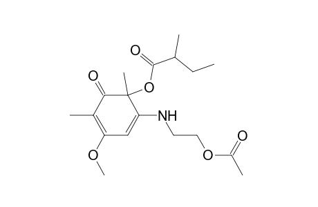 5-(2-Acetoxyethylamino)-3-methoxy-2,6-dimethyl-(6r*)-((2r*)-2-methylbutyryloxy)-2,4-cyclohexadien-1-one