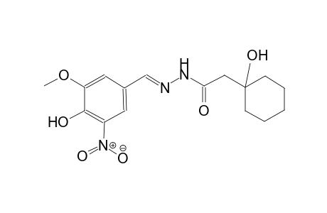2-(1-hydroxycyclohexyl)-N'-[(E)-(4-hydroxy-3-methoxy-5-nitrophenyl)methylidene]acetohydrazide