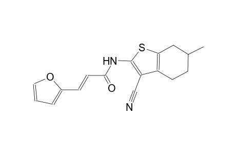 (2E)-N-(3-cyano-6-methyl-4,5,6,7-tetrahydro-1-benzothien-2-yl)-3-(2-furyl)-2-propenamide