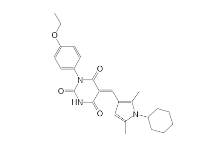 (5E)-5-[(1-cyclohexyl-2,5-dimethyl-1H-pyrrol-3-yl)methylene]-1-(4-ethoxyphenyl)-2,4,6(1H,3H,5H)-pyrimidinetrione