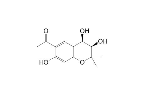 1-[(3R,4R)-2,2-dimethyl-3,4,7-tris(oxidanyl)-3,4-dihydrochromen-6-yl]ethanone