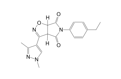 3aH-pyrrolo[3,4-d]isoxazole-4,6(5H,6aH)-dione, 3-(1,3-dimethyl-1H-pyrazol-4-yl)-5-(4-ethylphenyl)-, (3aS,6aR)-