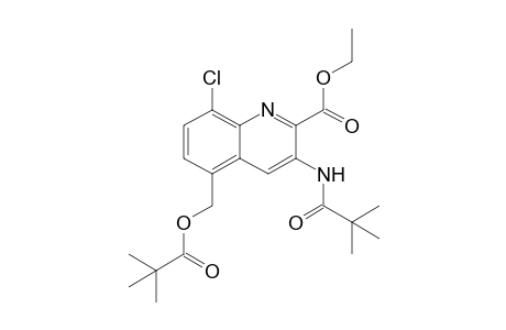 Ethyl 3-[(2,2-dimethylpropanoyl)amino]-8-chloro-5-{[(2,2-dimethylpropanoyl)oxy]methyl}quinoline-2-carboxylate