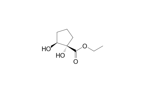 Cyclopentanecarboxylic acid, 1,2-dihydroxy-, ethyl ester, cis-(.+-.)-