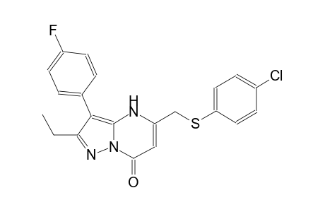 pyrazolo[1,5-a]pyrimidin-7(4H)-one, 5-[[(4-chlorophenyl)thio]methyl]-2-ethyl-3-(4-fluorophenyl)-