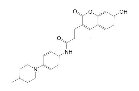 2H-1-benzopyran-3-propanamide, 7-hydroxy-4-methyl-N-[4-(4-methyl-1-piperidinyl)phenyl]-2-oxo-