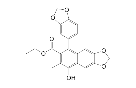 Ethyl 2-methyl-6,7-methylenedioxy-1-hydroxy-4-(1,3-benzodioxol-5-yl)naphthalene-3-carboxylate