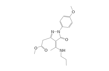 1H-pyrazole-3-acetic acid, 4,5-dihydro-1-(4-methoxyphenyl)-5-oxo-4-[1-(propylamino)ethylidene]-, methyl ester, (4Z)-