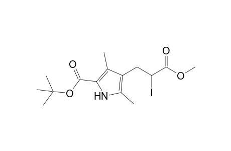 t-Butyl 2,4-dimethyl-3-[2'-(methoxycarbonyl)-2'-iodoethyl]pyrrole-5-carboxylate