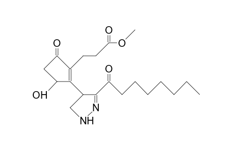 Methyl 3-(3-hydroxy-2-(3-octanoyl-2-pyrazolin-4-yl)-5-oxo-1-cyclopentenyl)-propionate