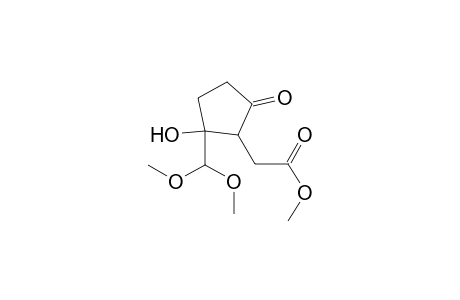 3-Hydroxy-3-dimethoxymethyl-2-methoxycarbonylmethylcyclopentane-1-one