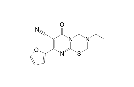 7-Cyano-3-ethyl-8-(2-furyl)-3,4-dihydro-2H-pyrimido[2,1-b]-1,3,5-thiadiazin-6-one