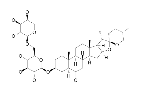SMILAXIN-A;LAXOGENIN-3-O-ALPHA-L-ARABINOPYRANOSYL-(1->6)-BETA-D-GLUCOPYRANOSIDE