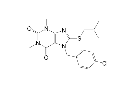 7-(4-chlorobenzyl)-8-(isobutylsulfanyl)-1,3-dimethyl-3,7-dihydro-1H-purine-2,6-dione
