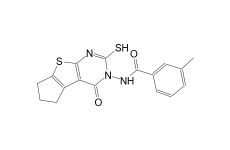 3-methyl-N-(4-oxo-2-sulfanyl-6,7-dihydro-4H-cyclopenta[4,5]thieno[2,3-d]pyrimidin-3(5H)-yl)benzamide