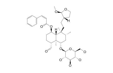 SCUTEREPENOSIDE-A2;(4R,13S*,16S*)-1-BETA-CIS-CINNAMOYLOXY-6-ALPHA-(BETA-D-GLUCOPYRANOSYLOXY)-16-METHOXY-15,16-EPOXY-18-NEOCLERODANAL