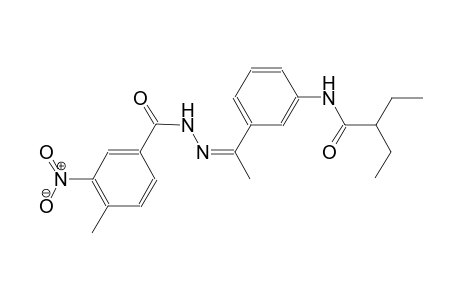 2-ethyl-N-{3-[(1Z)-N-(4-methyl-3-nitrobenzoyl)ethanehydrazonoyl]phenyl}butanamide