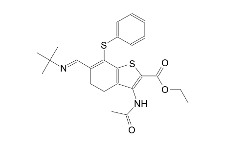 benzo[b]thiophene-2-carboxylic acid, 3-(acetylamino)-6-[(E)-[[(E)-1,1-dimethylethyl]imino]methyl]-4,5-dihydro-7-(phenylthio)-, ethyl ester