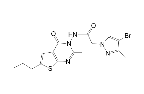 2-(4-bromo-3-methyl-1H-pyrazol-1-yl)-N-(2-methyl-4-oxo-6-propylthieno[2,3-d]pyrimidin-3(4H)-yl)acetamide