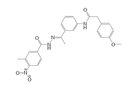 2-(4-methoxyphenyl)-N-{3-[(1E)-N-(3-methyl-4-nitrobenzoyl)ethanehydrazonoyl]phenyl}acetamide