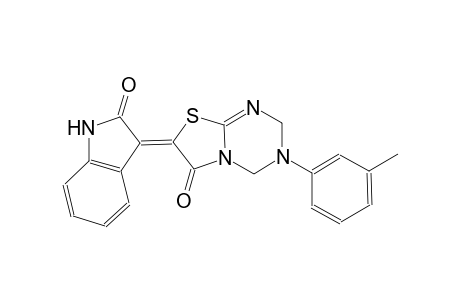 (7Z)-3-(3-methylphenyl)-7-(2-oxo-1,2-dihydro-3H-indol-3-ylidene)-3,4-dihydro-2H-[1,3]thiazolo[3,2-a][1,3,5]triazin-6(7H)-one