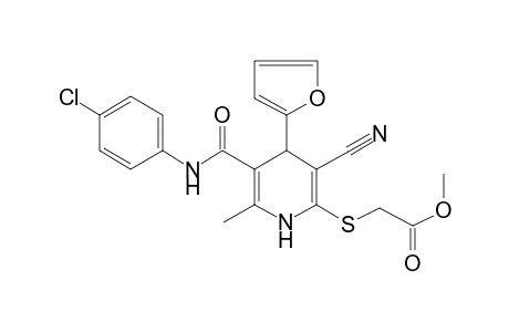 2-[[5-[(4-chloroanilino)-oxomethyl]-3-cyano-4-(2-furanyl)-6-methyl-1,4-dihydropyridin-2-yl]thio]acetic acid methyl ester