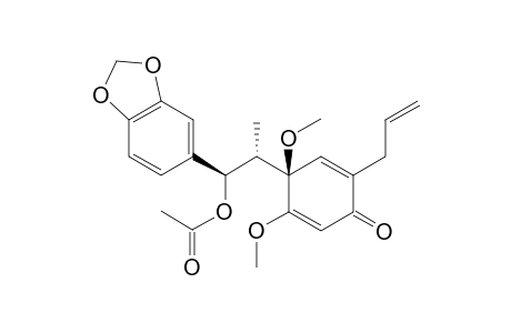 rel-(7R,8S,3'R)-7-Acetoxy-3',4'-dimethoxy-3,4-methylenedioxy-6'-oxo-.delta.-(1',4',8')-8,3'-lignan