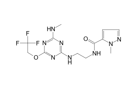 2-Methyl-2H-pyrazole-3-carboxylic acid, [2-[4-methylamino-6-(2,2,2-trifluoro-ethoxy)-[1,3,5]triazin-2-ylamino]-ethyl]-amide