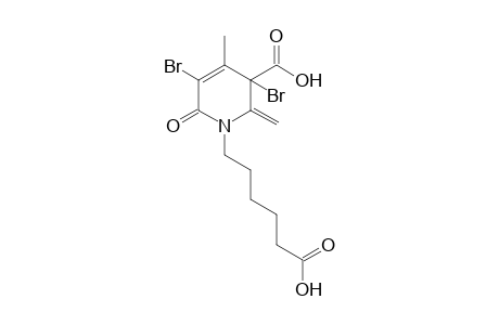 1-(5-carboxypentyl)-3,5-dibromo-4-methyl-2-methylene-6-oxo-1,2,3,6-tetrahydronicotinic acid