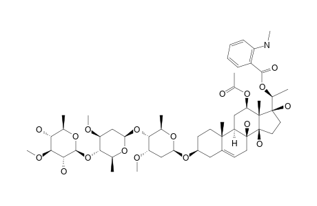 STEPHANOSIDE_C;12-O-ACETYL-20-O-(N-METHYL)-ANTHRANILOYLSARCOSTIN_3-O-BETA-DTHEVETOPYRANOSYL-(1->4)-BETA-D-OLEANDRO