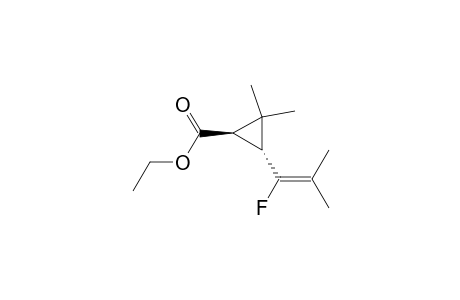 Cyclopropanecarboxylic acid, 3-(1-fluoro-2-methyl-1-propenyl)-2,2-dimethyl-, ethyl ester, trans-(.+-.)-