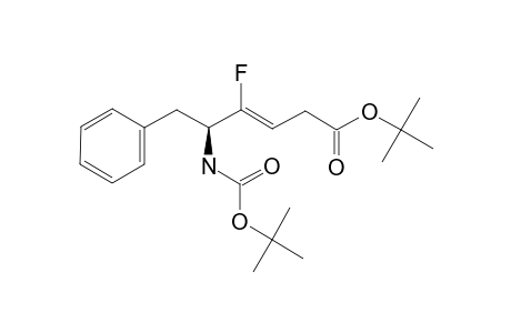 TERT.-BUTYL-(5-S,3-Z)-5-[N-(TERT.-BUTOXYCARBONYL)-AMINO]-4-FLUORO-6-PHENYLHEX-3-ENOATE