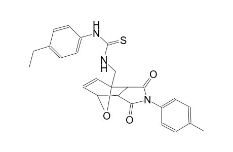 1-(4-ethylphenyl)-3-{[4-(4-methylphenyl)-3,5-dioxo-10-oxa-4-azatricyclo[5.2.1.0²,⁶]dec-8-en-1-yl]methyl}thiourea