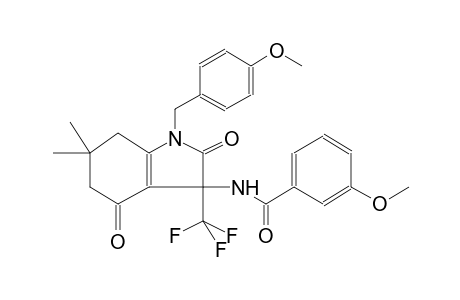3-methoxy-N-[1-(4-methoxybenzyl)-6,6-dimethyl-2,4-dioxo-3-(trifluoromethyl)-2,3,4,5,6,7-hexahydro-1H-indol-3-yl]benzamide